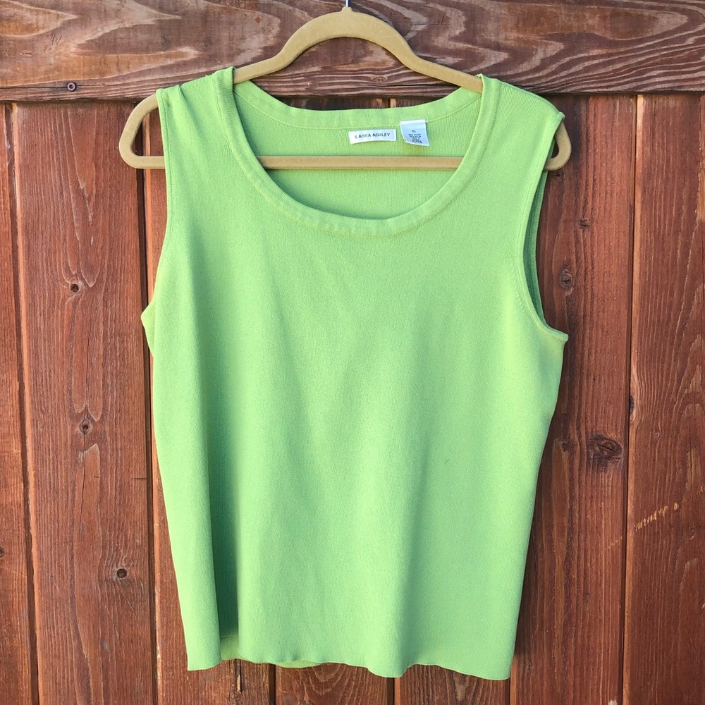 lime green knit tank